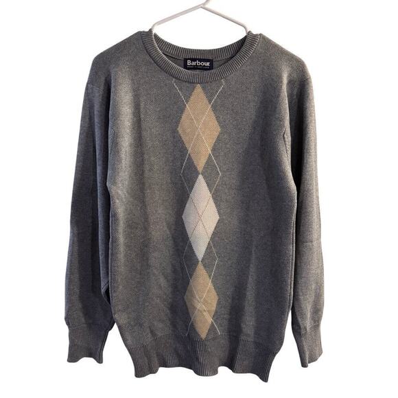 Barbour Cashmere Cotton Crew Neck Sweater Size XS Gray Made in Scotland - Picture 2 of 7